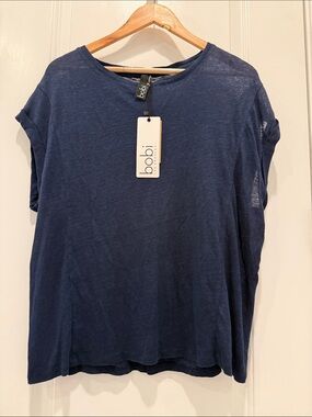 bobi navy short sleeve tee top